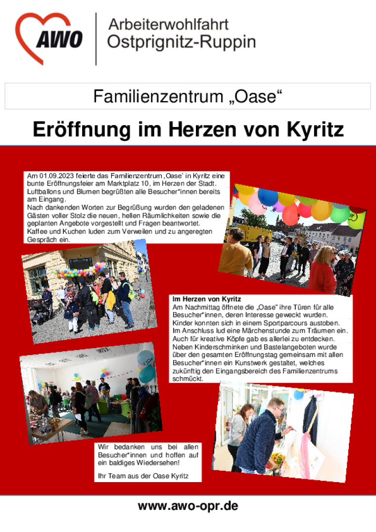 Eröffnung Familienzentrum "Oase"