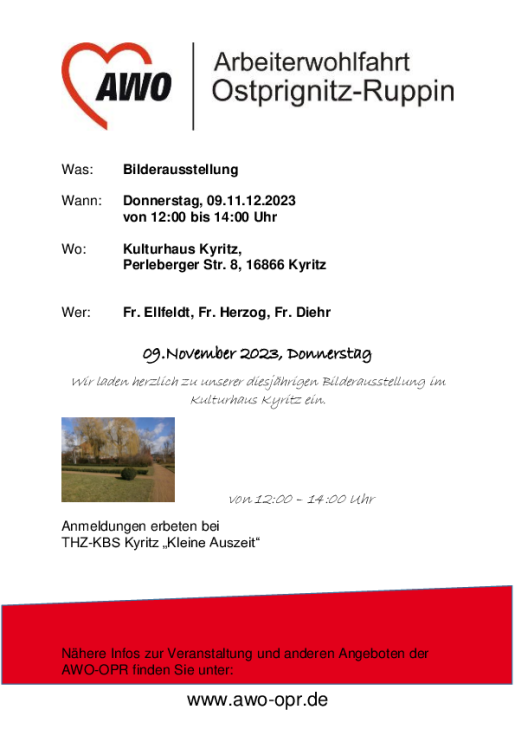 Flyer Bilderausstellung