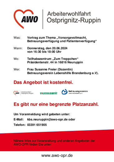 THZ Nrp - Vortrag Vorsorgevollmacht