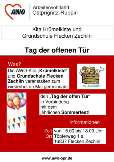 Tag der offene Tür Kita Krümelkiste