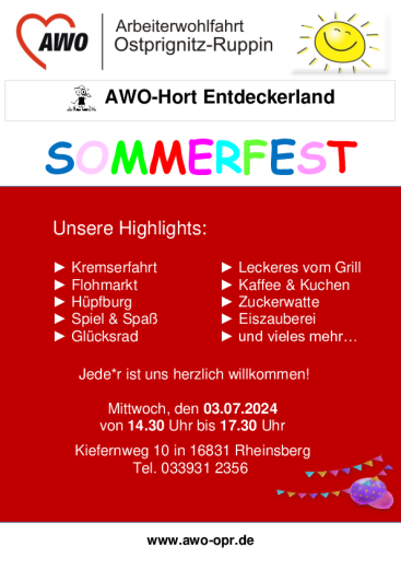 Sommerfest Hort Entdeckerland