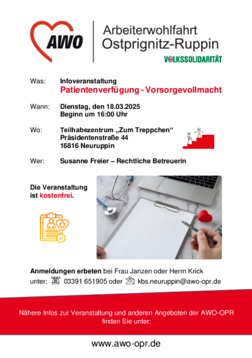 Patientenverfügung Vortrag THZ Nrp