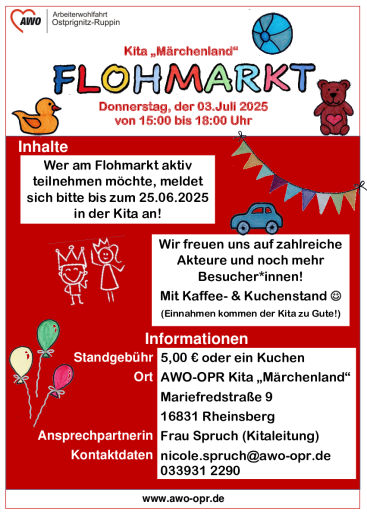 Flohmarktflyer Kita Märchenland 2025