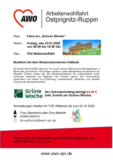 Fahrt zur "Grüne Woche"