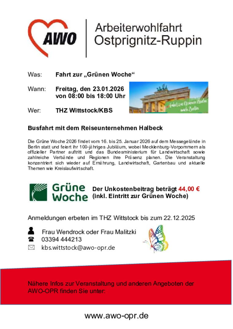 Fahrt zur "Grüne Woche"